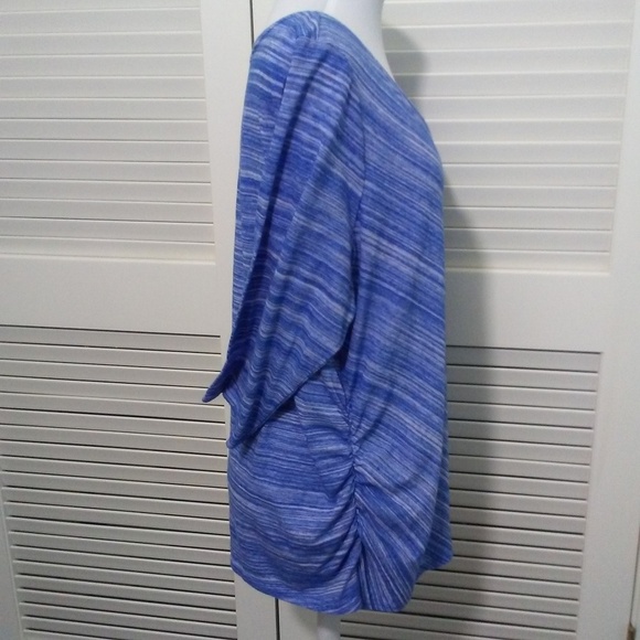 Lane Bryant 3/4 Sleeve V Neck Tee Side Gathers - Picture 5 of 8